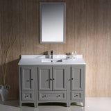 Fresca FVN20-122412GR Oxford 48" Gray Traditional Bathroom Vanity with 2 Side Cabinets