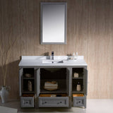 Fresca FVN20-122412GR Oxford 48" Gray Traditional Bathroom Vanity with 2 Side Cabinets