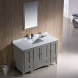 Fresca FVN20-122412GR Oxford 48" Gray Traditional Bathroom Vanity with 2 Side Cabinets