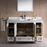 Fresca FVN20-123012AW Oxford 54" Traditional Bathroom Vanity with 2 Side Cabinets in Antique White