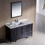 Fresca FVN20-123012ES Oxford 54" Traditional Bathroom Vanity with 2 Side Cabinets in Espresso