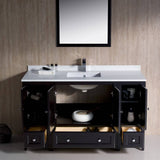 Fresca FVN20-123012ES Oxford 54" Traditional Bathroom Vanity with 2 Side Cabinets in Espresso