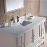 Fresca FVN20-123612AW Oxford 60" Traditional Bathroom Vanity with 2 Side Cabinets in Antique White