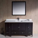 Fresca FVN20-123612ES Oxford 60" Traditional Bathroom Vanity with 2 Side Cabinets in Espresso