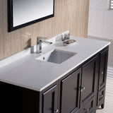 Fresca FVN20-123612ES Oxford 60" Traditional Bathroom Vanity with 2 Side Cabinets in Espresso