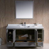 Fresca FVN20-123612GR Oxford 60" Gray Traditional Bathroom Vanity with 2 Side Cabinets