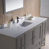 Fresca FVN20-123612GR Oxford 60" Gray Traditional Bathroom Vanity with 2 Side Cabinets