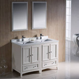 Fresca FVN20-2424AW Oxford 48" Traditional Double Sink Bathroom Vanity in Antique White