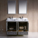 Fresca FVN20-2424GR Oxford 48" Gray Traditional Double Sink Bathroom Vanity