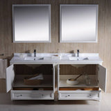 Fresca FVN20-3636AW Oxford 72" Traditional Double Sink Bathroom Vanity in Antique White