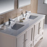 Fresca FVN20-3636AW Oxford 72" Traditional Double Sink Bathroom Vanity in Antique White