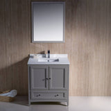 Fresca FVN2030GR Oxford 30" Gray Traditional Bathroom Vanity