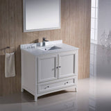 Fresca FVN2036AW Oxford 36" Traditional Bathroom Vanity in Antique White