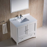 Fresca FVN2036AW Oxford 36" Traditional Bathroom Vanity in Antique White