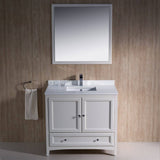 Fresca FVN2036AW Oxford 36" Traditional Bathroom Vanity in Antique White