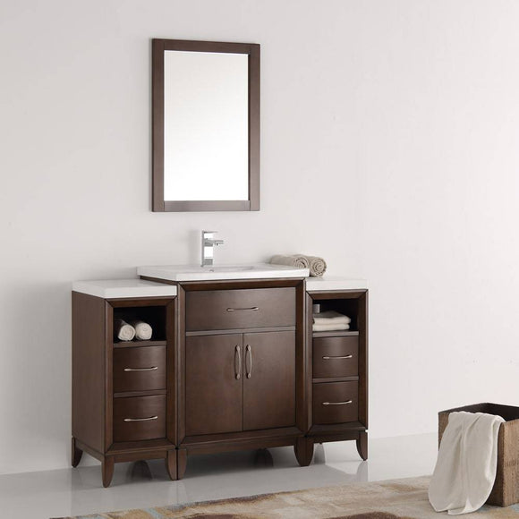 Fresca FVN21-122412AC Cambridge 48" Antique Coffee Traditional Bathroom Vanity with Mirror