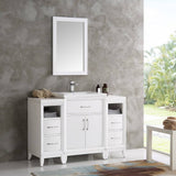 Fresca FVN21-122412WH Cambridge 48" White Traditional Bathroom Vanity with Mirror