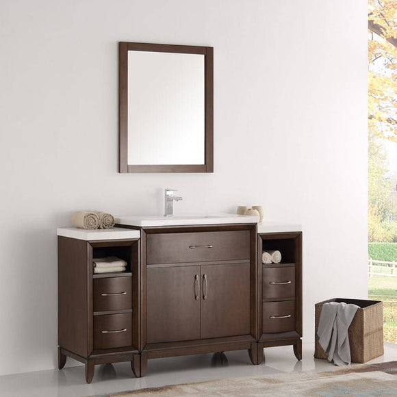 Fresca FVN21-123012AC Cambridge 54" Antique Coffee Traditional Bathroom Vanity with Mirror