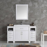 Fresca FVN21-123012WH Cambridge 54" White Traditional Bathroom Vanity with Mirror