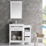 Fresca FVN21-2412WH Cambridge 36" White Traditional Bathroom Vanity with Mirror