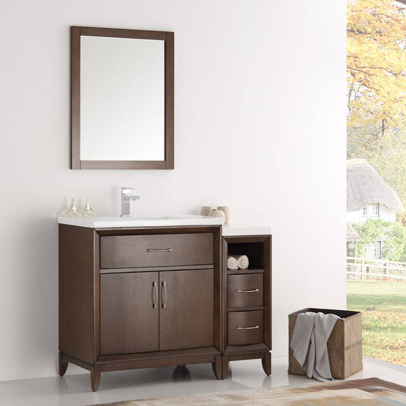 Fresca FVN21-3012AC Cambridge 42" Antique Coffee Traditional Bathroom Vanity with Mirror