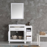 Fresca FVN21-3012WH Cambridge 42" White Traditional Bathroom Vanity with Mirror