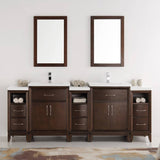 Fresca FVN21-84AC Cambridge 84" Antique Coffee Double Sink Traditional Bathroom Vanity with Mirror