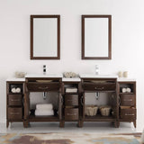 Fresca FVN21-84AC Cambridge 84" Antique Coffee Double Sink Traditional Bathroom Vanity with Mirror