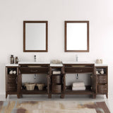 Fresca FVN21-96AC Cambridge 96" Antique Coffee Double Sink Traditional Bathroom Vanity with Mirrors