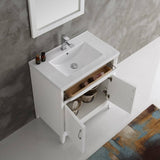 Fresca FVN2130WH Cambridge 30" White Traditional Bathroom Vanity with Mirror