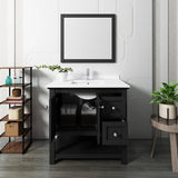 Fresca FVN2336BL Manchester 36" Black Traditional Bathroom Vanity with Mirror