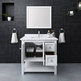 Fresca FVN2336WH Manchester 36" White Traditional Bathroom Vanity with Mirror