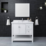 Fresca FVN2340WH Manchester 42" White Traditional Bathroom Vanity with Mirror