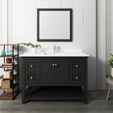 Fresca FVN2348BL Manchester 48" Black Traditional Bathroom Vanity with Mirror