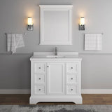 Fresca FVN2440WHM Windsor 40" Matte White Traditional Bathroom Vanity with Mirror