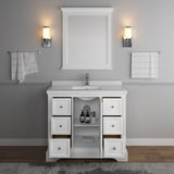 Fresca FVN2440WHM Windsor 40" Matte White Traditional Bathroom Vanity with Mirror