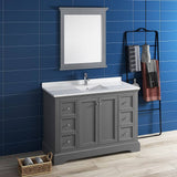 Fresca FVN2448GRV Windsor 48" Gray Textured Traditional Bathroom Vanity with Mirror