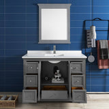 Fresca FVN2448GRV Windsor 48" Gray Textured Traditional Bathroom Vanity with Mirror