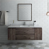 Fresca FVN31-123012ACA Formosa 54" Wall Hung Modern Bathroom Vanity with Mirror in Acacia