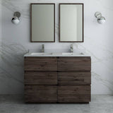 Fresca FVN31-2424ACA-FC Formosa 48" Floor Standing Double Sink Modern Bathroom Vanity with Mirrors in Acacia