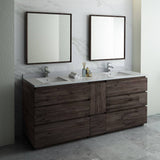 Fresca FVN31-361236ACA-FC Formosa 84" Floor Standing Double Sink Modern Bathroom Vanity with Mirrors in Acacia