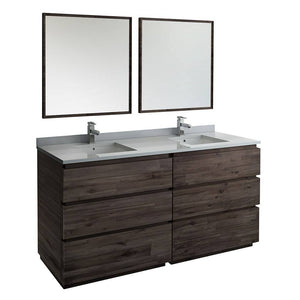 Fresca FVN31-3636ACA-FC Formosa 72" Floor Standing Double Sink Modern Bathroom Vanity with Mirrors in Acacia