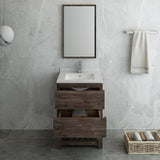 Fresca FVN3124ACA-FS Formosa 24" Floor Standing Modern Bathroom Vanity with Open Bottom & Mirror in Acacia