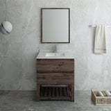 Fresca FVN3130ACA-FS Formosa 30" Floor Standing Modern Bathroom Vanity with Open Bottom & Mirror in Acacia