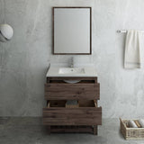 Fresca FVN3130ACA-FS Formosa 30" Floor Standing Modern Bathroom Vanity with Open Bottom & Mirror in Acacia