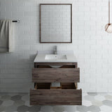 Fresca FVN3130ACA Formosa 30" Wall Hung Modern Bathroom Vanity with Mirror in Acacia