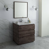 Fresca FVN3136ACA-FC Formosa 36" Floor Standing Modern Bathroom Vanity with Mirror in Acacia