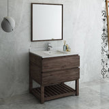 Fresca FVN3136ACA-FS Formosa 36" Floor Standing Modern Bathroom Vanity with Open Bottom & Mirror in Acacia