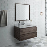 Fresca FVN3136ACA Formosa 36" Wall Hung Modern Bathroom Vanity with Mirror in Acacia