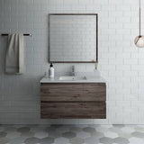 Fresca FVN3136ACA Formosa 36" Wall Hung Modern Bathroom Vanity with Mirror in Acacia